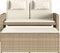 vidaXL - Tuinbankje - verstelbaar - met - kussens - poly - rattan - beige