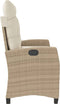 vidaXL - Tuinbankje - verstelbaar - met - kussens - poly - rattan - beige