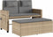 vidaXL - Tuinbankje - verstelbaar - met - kussens - poly - rattan - beige