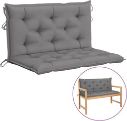 vidaXL - Tuinbankkussen - 100x(50+50)x7 - cm - oxford - stof - grijs