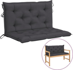vidaXL - Tuinbankkussen - 100x(50+50)x7 - cm - oxford - stof - antracietkleurig