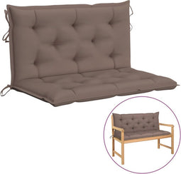 vidaXL - Tuinbankkussen - 100x(50+50)x7 - cm - oxford - stof - taupe