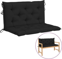 vidaXL - Tuinbankkussen - 100x(50+50)x7 - cm - oxford - stof - zwart