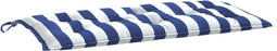 vidaXL - Tuinbankkussen - 100x50x7 - cm - stof - gestreept - wit - en - blauw