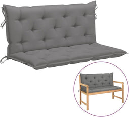 vidaXL - Tuinbankkussen - 120x(50+50)x7 - cm - oxford - stof - grijs