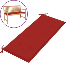 vidaXL - Tuinbankkussen - 120x50x3 - cm - oxford - stof - rood