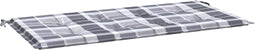 vidaXL - Tuinbankkussen - 120x50x3 - cm - oxford - stof - ruitpatroon - grijs