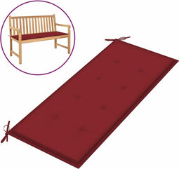vidaXL - Tuinbankkussen - 120x50x3 - cm - oxford - stof - wijnrood
