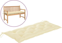vidaXL - Tuinbankkussen - 120x50x7 - cm - oxford - stof - crèmekleurig