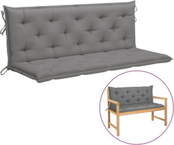 vidaXL - Tuinbankkussen - 150x(50+50)x7 - cm - oxford - stof - grijs