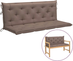 vidaXL - Tuinbankkussen - 150x(50+50)x7 - cm - oxford - stof - taupe