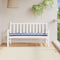 vidaXL - Tuinbankkussen - 150x50x7cm - stof - gestreept - wit - en - blauw