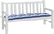 vidaXL - Tuinbankkussen - 150x50x7cm - stof - gestreept - wit - en - blauw