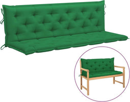 vidaXL - Tuinbankkussen - 180x(50+50)x7 - cm - oxford - stof - groen