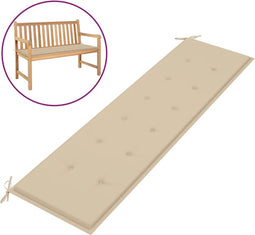 vidaXL - Tuinbankkussen - 180x50x3 - cm - oxford - stof - beige