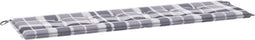 vidaXL - Tuinbankkussen - 180x50x3 - cm - oxford - stof - ruitpatroon - grijs