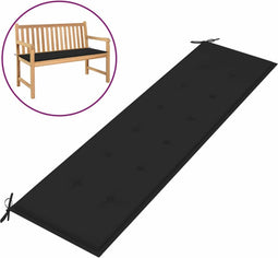 vidaXL - Tuinbankkussen - 180x50x3 - cm - oxford - stof - zwart