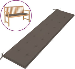 vidaXL - Tuinbankkussen - 200x50x3 - cm - oxford - stof - taupe