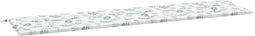 vidaXL - Tuinbankkussen - bladpatroon - 200x50x3 - cm - stof