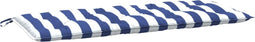 vidaXL - Tuinbankkussen - gestreept - 120x50x7 - cm - stof - wit - en - blauw