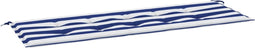 vidaXL - Tuinbankkussen - gestreept - 150x50x3 - cm - oxford - stof - wit - en - blauw