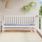 vidaXL - Tuinbankkussen - gestreept - 200x50x3 - cm - stof - wit - en - blauw