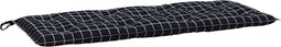 vidaXL - Tuinbankkussen - ruitpatroon - 120x50x7 - cm - stof - zwart