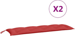 vidaXL - Tuinbankkussens - 2 - st - 150x50x7 - cm - oxford - stof - rood