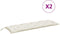 vidaXL - Tuinbankkussens - 2 - st - 150x50x7 - cm - stof - gemêleerd - crèmekleurig