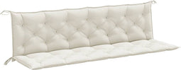 vidaXL - Tuinbankkussens - 2 - st - 200x50x7 - cm - stof - gemêleerd - crèmekleurig