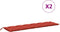 vidaXL - Tuinbankkussens - 2 - st - 200x50x7 - cm - stof - gemêleerd - rood