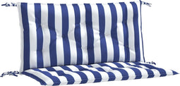 vidaXL - Tuinbankkussens - 2 - st - gestreept - 100x50x7 - cm - stof - wit - en - blauw