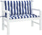vidaXL - Tuinbankkussens - 2 - st - gestreept - 100x50x7 - cm - stof - wit - en - blauw