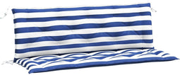 vidaXL - Tuinbankkussens - 2 - st - gestreept - 150x50x7 - cm - stof - wit - en - blauw
