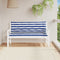 vidaXL - Tuinbankkussens - 2 - st - gestreept - 150x50x7 - cm - stof - wit - en - blauw