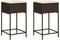 vidaXL - Tuinbarkrukken - 2 - st - met - kussens - poly - rattan - bruin