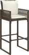 vidaXL - Tuinbarkrukken - 2 - st - met - kussens - poly - rattan - bruin