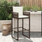 vidaXL - Tuinbarkrukken - 2 - st - met - kussens - poly - rattan - bruin