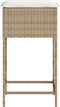 vidaXL - Tuinbarkrukken - 2 - st - met - kussens - poly - rattan - beige