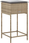 vidaXL - Tuinbarkrukken - 2 - st - met - kussens - poly - rattan - beige