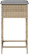 vidaXL - Tuinbarkrukken - 2 - st - met - kussens - poly - rattan - beige
