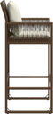 vidaXL - Tuinbarkrukken - 2 - st - met - kussens - poly - rattan - bruin