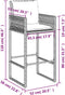vidaXL - Tuinbarkrukken - 2 - st - met - kussens - poly - rattan - bruin