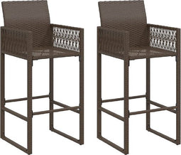 vidaXL - Tuinbarkrukken - 2 - st - poly - rattan - bruin