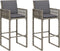 vidaXL - Tuinbarkrukken - met - kussens - 2 - st - poly - rattan - grijs