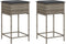 vidaXL - Tuinbarkrukken - met - kussens - 2 - st - poly - rattan - grijs