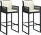 vidaXL - Tuinbarkrukken - met - kussens - 2 - st - poly - rattan - zwart