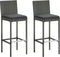 vidaXL - Tuinbarkrukken - met - kussens - 2 - st - poly - rattan - grijs