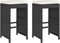 vidaXL - Tuinbarkrukken - met - kussens - 2 - st - poly - rattan - zwart