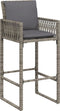 vidaXL - Tuinbarkrukken - met - kussens - 2 - st - poly - rattan - grijs